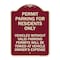 Signmission Permit Parking for Residents Vehicles w/o Valid Parking Permits Towe Alum, 24" x 18", BU-1824-23329 A-DES-BU-1824-23329 - alternate 1